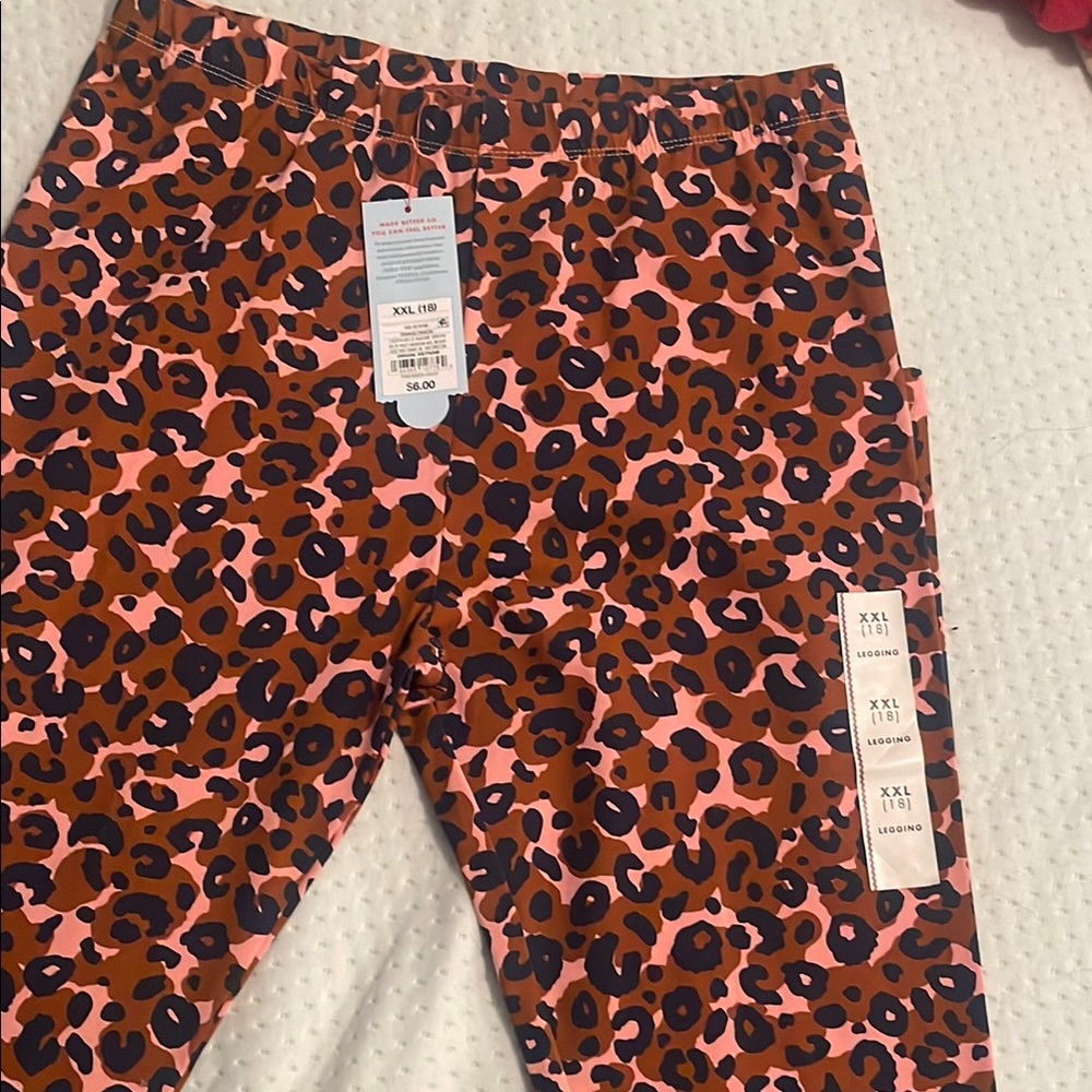Cat & Jack Pink and Brown Leopard Print Leggings
